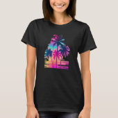 Vaperwave Aesthetic Glitch Palm Retrowave Synthwav Tシャツ (正面)