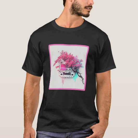 Vaperwave Aesthetic Glitch Retrowave Synthwave  8 Tシャツ (正面)