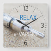 vapingによってリラックスして下さい スクエア壁時計 (正面)