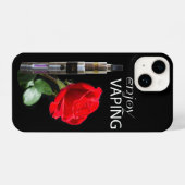 Vaping and rose flower iPhoneケース (裏面横)