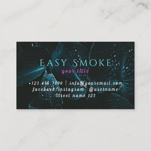 Vapor Vape Plume of Smoke Black & White 名刺 (裏面)