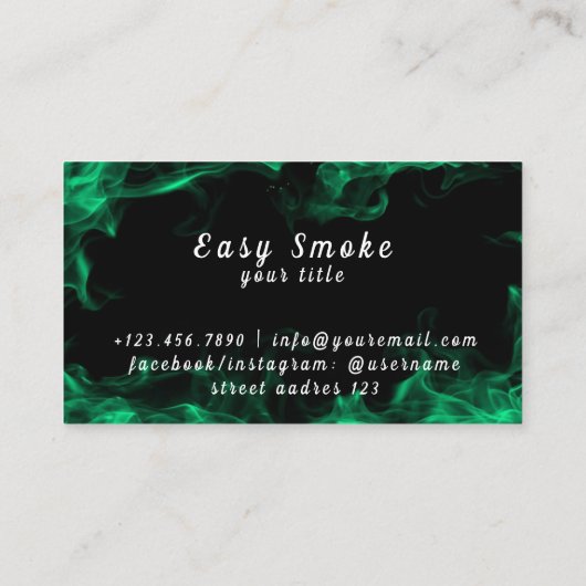 Vapor Vaping Smoke Smoking Shopcigar 名刺 (裏面)