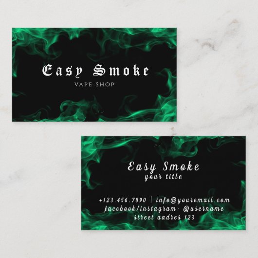 Vapor Vaping Smoke Smoking Shopcigar 名刺 (正面/裏面)