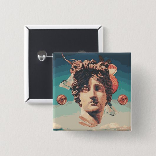 Vaporwaveの審美的な彫像ボタン 缶バッジ (正面&裏面)