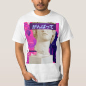 Vaporwaveの河合像Tシャツ Tシャツ (正面)