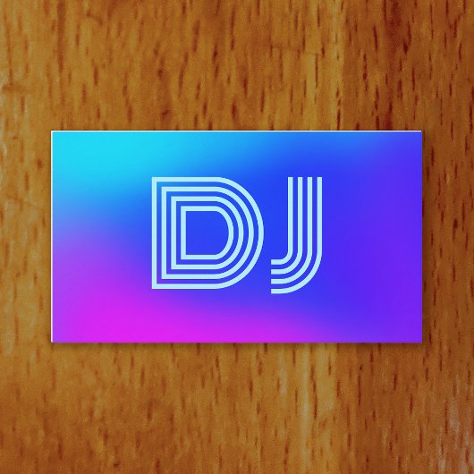 VaporwaveカッコいいはっきりしたフォントブルーパープルミュージックDJ 名刺