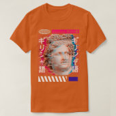 Vaporwaveギリシャ日本のの女神アドニス Tシャツ (デザイン正面)