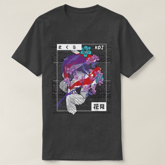 Vaporwaveコイフィッシュジャパン桜カープブリーダー1344 Tシャツ (デザイン正面)