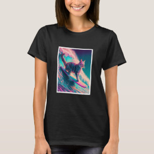 Vaporwaveサイケデリックパンクハウスキャットサーフィンイン Tシャツ