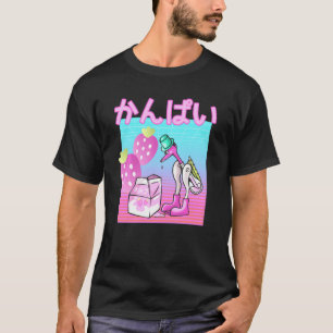 Vaporwaveストロベリーミルク飲み鳥Kanpaiおもしろい Tシャツ