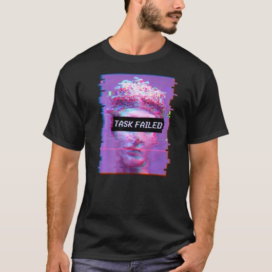 Vaporwaveデイビッド像の悲しい美的アートタスク失敗 Tシャツ (正面)