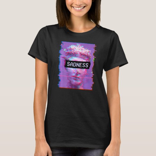 Vaporwaveデイビッド銅像美画悲しみミッシュ Tシャツ (正面)
