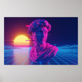VAPORWAVEローマンバスト ポスター