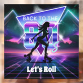 Vaporwaveローラスケート誕生日パーティー ウィンドウサイン (シート2)