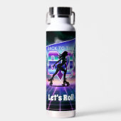 Vaporwaveローラスケート誕生日パーティー ウォーターボトル (正面)