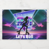 Vaporwaveローラスケート誕生日パーティー スパークリングワインラベル (シングルラベル)