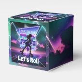 Vaporwaveローラスケート誕生日パーティー フェイバーボックス (正面サイド)
