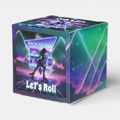 Vaporwaveローラスケート誕生日パーティー フェイバーボックス (裏面サイド)