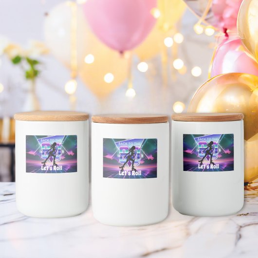 Vaporwaveローラスケート誕生日パーティー フードラベル