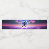 Vaporwaveローラスケート誕生日パーティー ペットボトルラベル (シングルラベル)