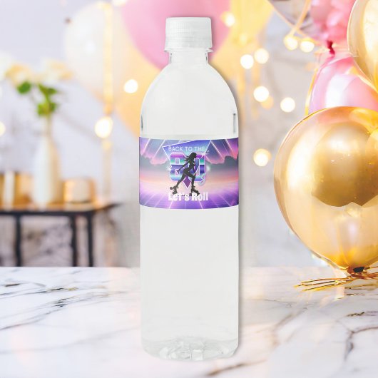 Vaporwaveローラスケート誕生日パーティー ペットボトルラベル