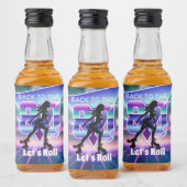 Vaporwaveローラスケート誕生日パーティー リキュールボトルラベル (ボトル)