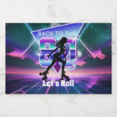 Vaporwaveローラスケート誕生日パーティー リキュールボトルラベル (シングルラベル)