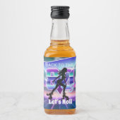 Vaporwaveローラスケート誕生日パーティー リキュールボトルラベル (正面)