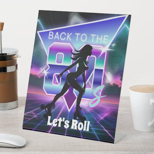Vaporwaveローラスケート誕生日パーティー 台座サイン (インサイチュ)