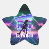 Vaporwaveローラスケート誕生日パーティー 星シール (正面)