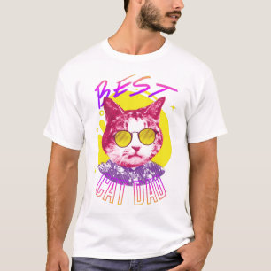 Vaporwave最高の猫パパ子猫美的レトロT志 Tシャツ