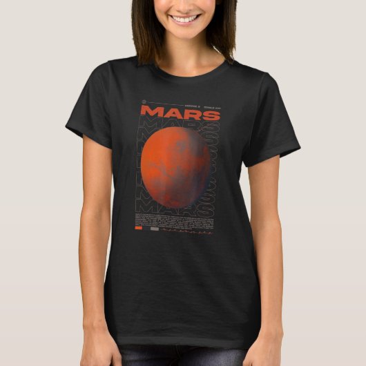 Vaporwave火星太陽のシステム惑星Outer Space Ast Tシャツ (正面)