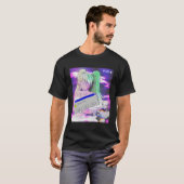 Vaporwave美学日本のスタイルアニメフード付きスウェットシャツ Tシャツ (正面フル)