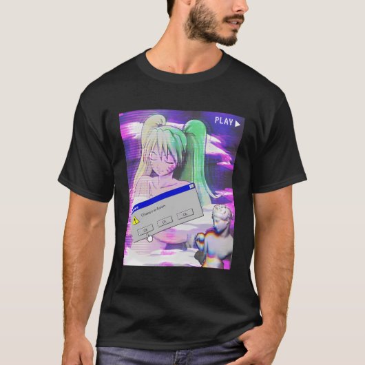 Vaporwave美学日本のスタイルアニメ Tシャツ (正面)