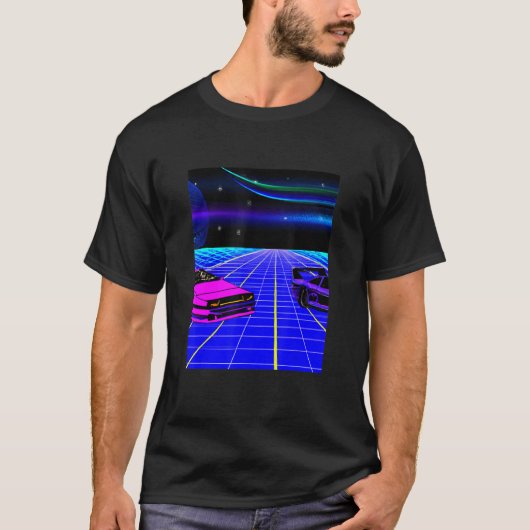 VAPORWAVE自動車合成波都市VAPORWAVE美学 Tシャツ (正面)
