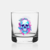 Vaporwave風フラワースカル ウイスキーグラス (裏面)