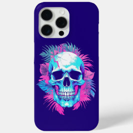 Vaporwave風フラワースカル iPhone 15 Pro Maxケース
