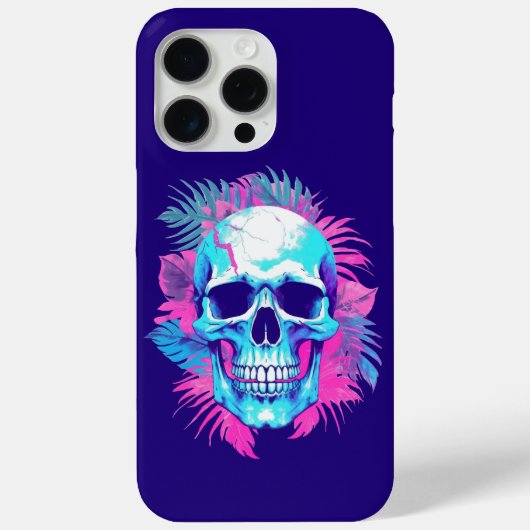 Vaporwave風フラワースカル Case-Mate iPhoneケース (裏面)