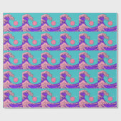Vaporwave 素晴らし Wave:様式化された海アート ラッピングペーパー (フラット)