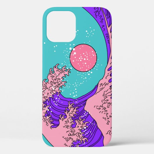 Vaporwave 素晴らし Wave:様式化された海アート Case-Mate iPhoneケース (裏面)