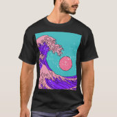 Vaporwave 素晴らし Wave:様式化された海アート Tシャツ (正面)