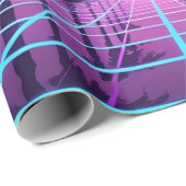 Vaporwave 80sネオングリッド合成波アートポスター ラッピングペーパー (ロールコーナー)