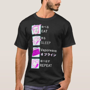 Vaporwave 90s 80sパーティーDJ Disco 食べ SLEEP Tシャツ