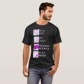 Vaporwave 90s 80sパーティーDJ Disco 食べ SLEEP Tシャツ (正面フル)