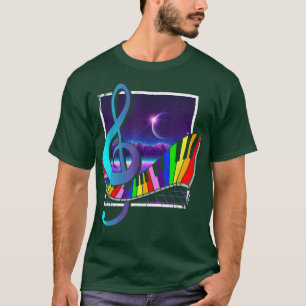 Vaporwave 90s Music SynthwaveキーボーカラフルドT Tシャツ