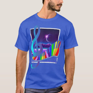 Vaporwave 90s Music Synthwave Colorful Keyboards T Tシャツ