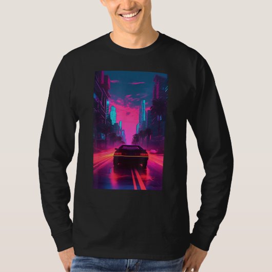 Vaporwave Aesthetic Outrun Synthwave Retrowave Tシャツ (正面)