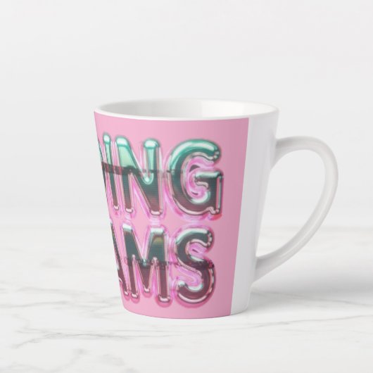 Vaporwave Aesthetics with Glitch Effect and Neon  カフェラテマグ (右)