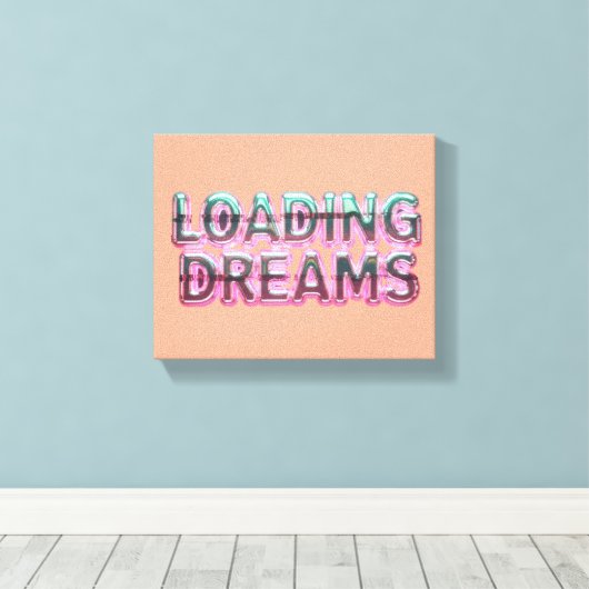 Vaporwave Aesthetics with Glitch Effect and Neon  キャンバスプリント (インサイチュ (ウッドフロア))