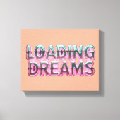 Vaporwave Aesthetics with Glitch Effect and Neon  キャンバスプリント (正面)